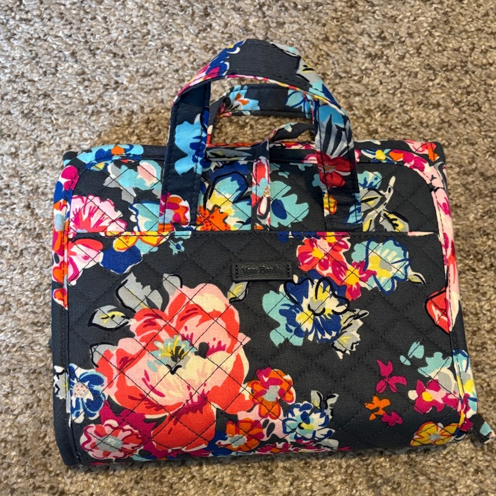 Vera Bradley Black Floral Cosmetic Bag